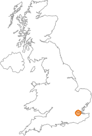 map showing location of Greenhithe, Kent