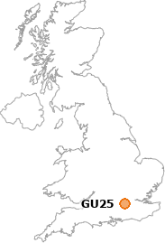 map showing location of GU25
