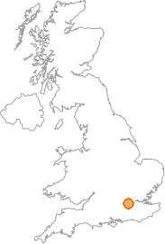 map showing location of Hampton, Greater London