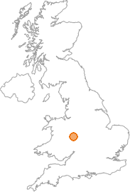 map showing location of Hampton, Shropshire