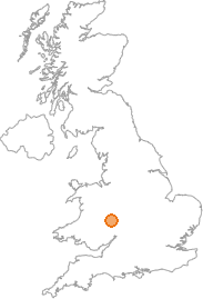 map showing location of Hanley Child, Hereford and Worcester