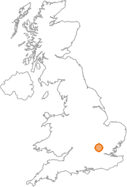 map showing location of Harpenden, Hertfordshire