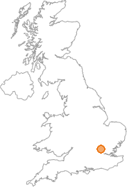 map showing location of Hatfield, Hertfordshire