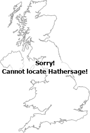 map showing location of Hathersage, Derbyshire