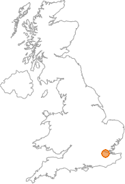 map showing location of Hawley, Kent