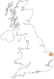 map showing location of Hellesdon, Norfolk