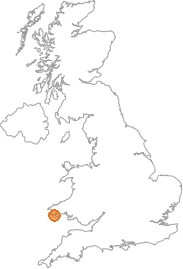 map showing location of Houghton, Pembrokeshire