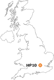map showing location of HP10