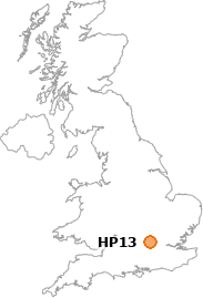 map showing location of HP13