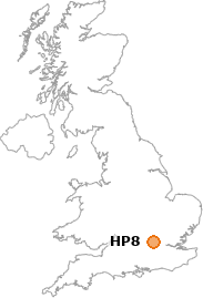 map showing location of HP8