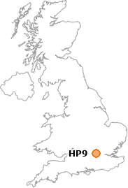 map showing location of HP9