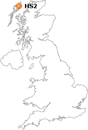 map showing location of HS2