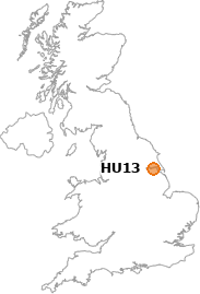 map showing location of HU13