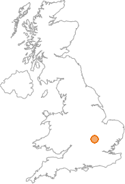map showing location of Husborne Crawley, Bedfordshire