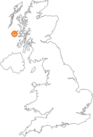 map showing location of Hynish, Argyll and Bute