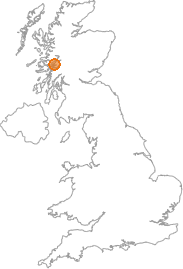 map showing location of Invercreran, Argyll and Bute