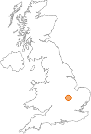 map showing location of Irthlingborough, Northamptonshire