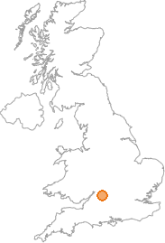 map showing location of Kelmscott, Oxfordshire