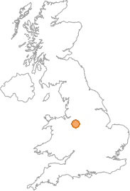 map showing location of Kidsgrove, Staffordshire