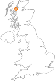 map showing location of Kinlochewe, Highland