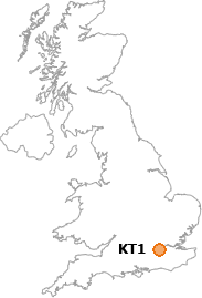 map showing location of KT1