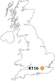 map showing location of KT16