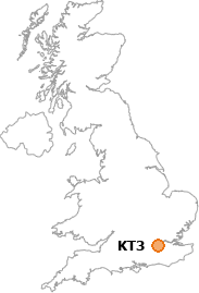 map showing location of KT3