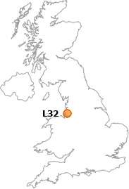 map showing location of L32