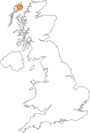 map showing location of Lacasdal, Western Isles