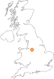 map showing location of Langley, Cheshire