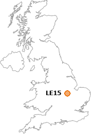 map showing location of LE15