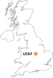 map showing location of LE67