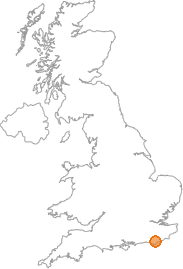 map showing location of Lealands, East Sussex