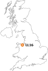 map showing location of LL16