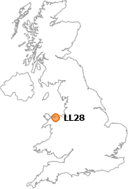 map showing location of LL28