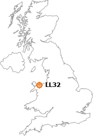 map showing location of LL32