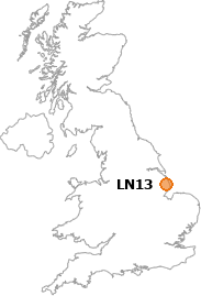 map showing location of LN13