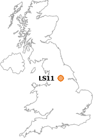 map showing location of LS11