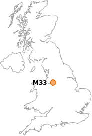 map showing location of M33
