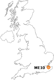 map showing location of ME10