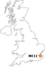 map showing location of ME11