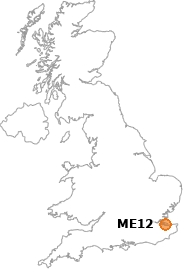 map showing location of ME12