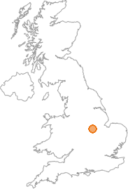 map showing location of Melton Mowbray, Leicestershire