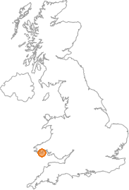 map showing location of Milton, Pembrokeshire