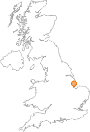 map showing location of Miningsby, Lincolnshire