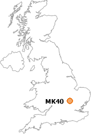 map showing location of MK40