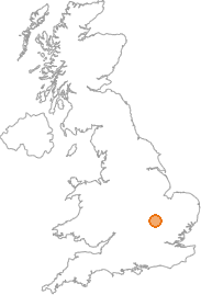 map showing location of Mogerhanger, Bedfordshire