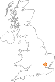 map showing location of Much Hadham, Hertfordshire