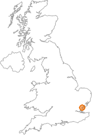 map showing location of Mundon, Essex