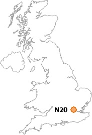 map showing location of N20